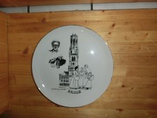 Dekoteller, Wandteller, "Brügge", Porzellan, weiß mit schwarz