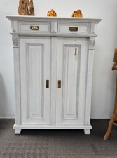 Landhaus Vertiko Massivholz weiß shabby chic