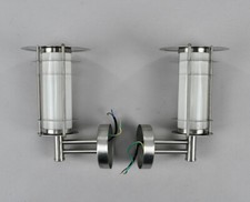 Paar gebrauchte Aussenleuchten klassisches Design 30cm Edelstahl Glas