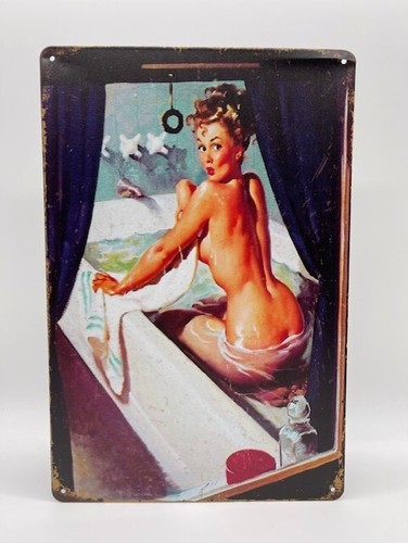 Blechschild badewanne 20x30cm - blechschild,