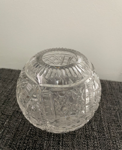 Vintage bleikristall kugelvase - vintage,