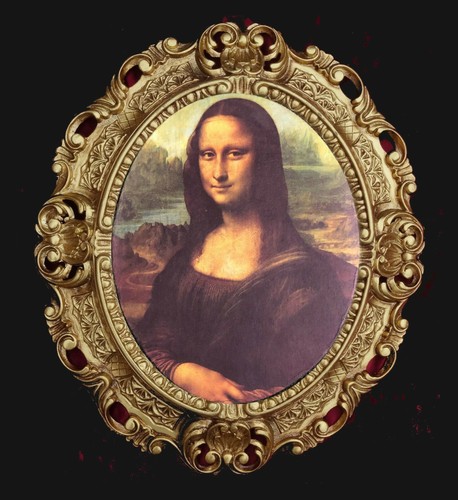 Gemälde oval mona lisa bild - gemälde,