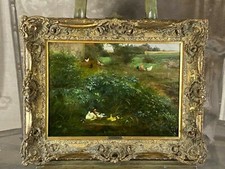 ÖL GEMÄLDE FEDERVIEH AM