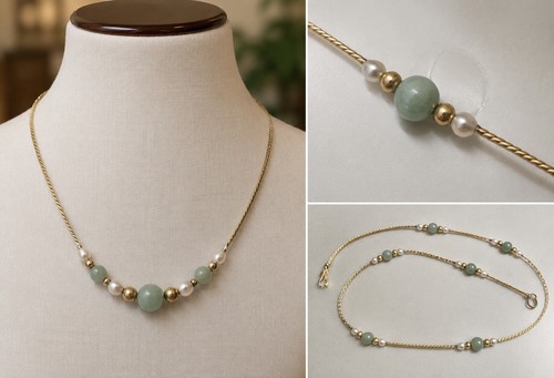 Vintage 14k gold jade - vintage, &