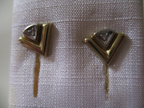 Bicolor ohrstecker gold - bicolor, 333/8k