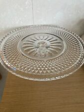 Alter Tortenständer Kuchenplatte schweres Glas, Vintage 