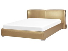 Modernes Bett Echtleder 180 x 200 cm golden Paris