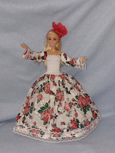 Barbie kleid rosen - barbie, spitzen