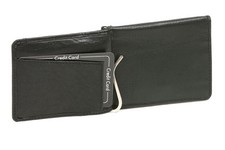 Dollar Clip Geldscheinklammer Geldklammer Money Clip LEAS in Echt-Leder, schwarz
