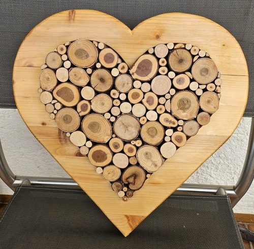 Holz herz deko - deko, groß