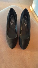 Tods Damen Pumps Keilabsatz Schwarz Wildleder Größe 38