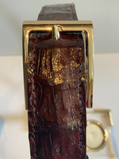 Krokodilleder Gürtel 3.5 cm- echtem Natur Krokodilleder-Dunkelbraun CITES/IRV.