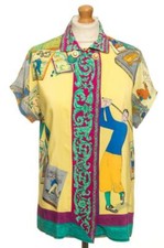 Vtg 90'S Versace Seidenhemd UK