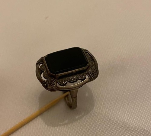 Antiker art deco onyx ring - deco, 835