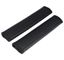 2x Gurtschoner 100% Echtleder Schwarz Gurtpolster für Sicherheitsgurt Gurtschutz