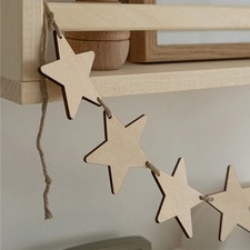 Holz Sterne Girlande Banner