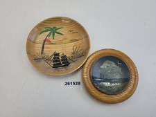 2x Wandteller Holz Meer Schiff