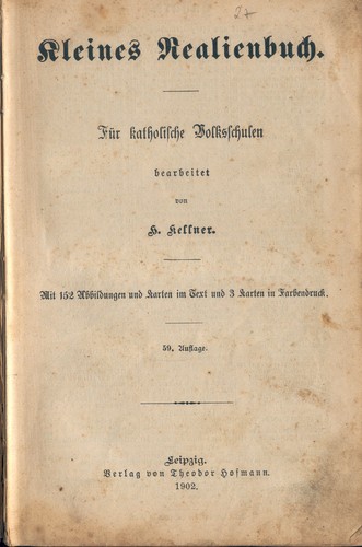 Kellner kleines realienbuch - kellner,, f