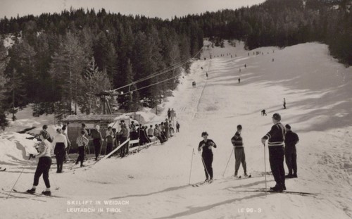 Ansichtskarte skilift - skilift, in