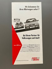 EuroMobil Autovermietung VW Golf 3 Oldtimer Audi 1994 Vintage Werbung Reklame