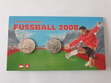 2 x 5 Euro Silbermünze Österreich 2008, Fußball-EM, HGH OVP (Blister) + Folder