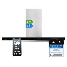 Dunstabzugshaube 90cm Wandhaube Umluft Abluft Edelstahl schwarz silber Glas WLAN