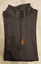 Spyder Herren Skipullover Pullover Funktionsshirt - Farbe schwarz/orange Größe S