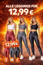 Damen Leggings Lederoptik High
