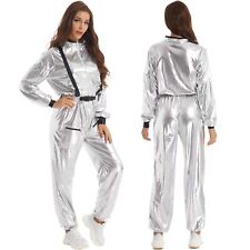 DE Astronaut Kostüm Damen Herren Space Jumpsuit für Karneval Halloween Cosplay