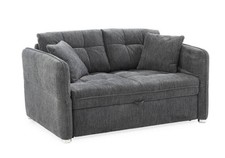 Schlafsofa nach vorne ausziehbar inkl Bettkasten und Armlehnverstellung Grau