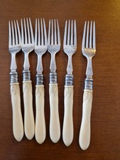 Vintage Fischbesteck, Versilbert, 6 Gabeln,  3 Messer