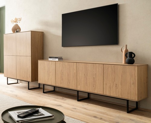 Wohnwand schrankwand eiche 330 - wohnwand,