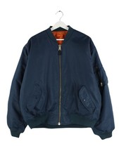 Vintage 90s MA-1 Wende Bomber Jacke Blau XL Herren