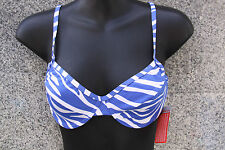 BIKINI OBERTEIL  GRÖSSE 36 70B BLAU - WEISS GESTREIFT MIT BÜGEL 