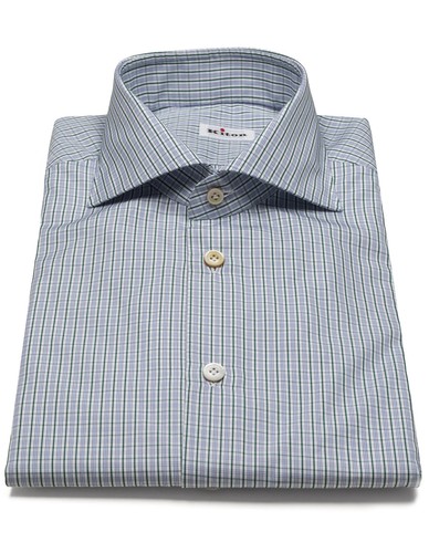 Kiton hemd grün blau - in, grün/blau