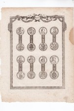 Holzstich Münztafel mit 8