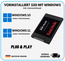 SanDisk SSD Festplatte mit vorinstallierten Windows 10  Windows 11 PC Laptop