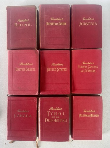 Antique baedeker travel - 9x,