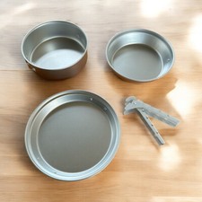 Aluminium Camping Kochset 4 teilig - Kochtopf Set Kochgeschirr Topfset 
