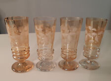 4 antike Gründerzeit Gläser original aus der Zeit um 1880 Emailmalerei weiss