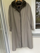 Damen-Wintermantel mittelgrau Gr. 42 gefüttert mit Kunstpelz
