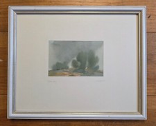 H. Helga Kaffke Bild 28 x 23 Feldweg Aquarell Bild Gemälde Stillleben