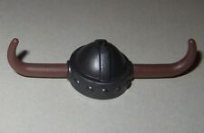 13443, 2x Helm, Hörnerhelm (Hörner, quer), Gallier, anthrazit, braun