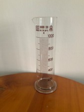 Vintage großer Meßzylinder Glas mit Ausguss 1000 ml Labor Küche Deko Apotheke
