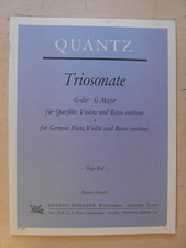 notenhefte Quantz Triosonate G-dur G Major für Querflöte, Violine