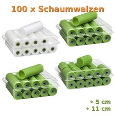 100 x Schaumwalzen Lackroller Lackierwalze Schaumwalze Farbroller Lackrollen