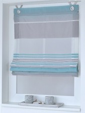 Kutti Ösenrollo Jamaica Raffrollo Raffgardine modern Küche ohne Bohren gestreift