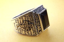 KREUZRING MADONNA BiBEL KREUZ ONYX RING SILBER 925 ECHT SILBERRING / 429