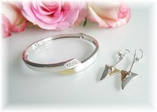 Franz Scheuerle, Designer Armreif  und Ohrringe,  Silber 925