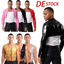 DE Herren Pu Leder Crop Jacken